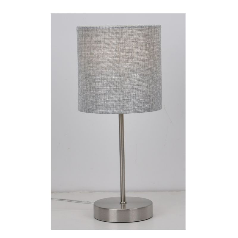 Lampa stołowa z lnianym kloszem