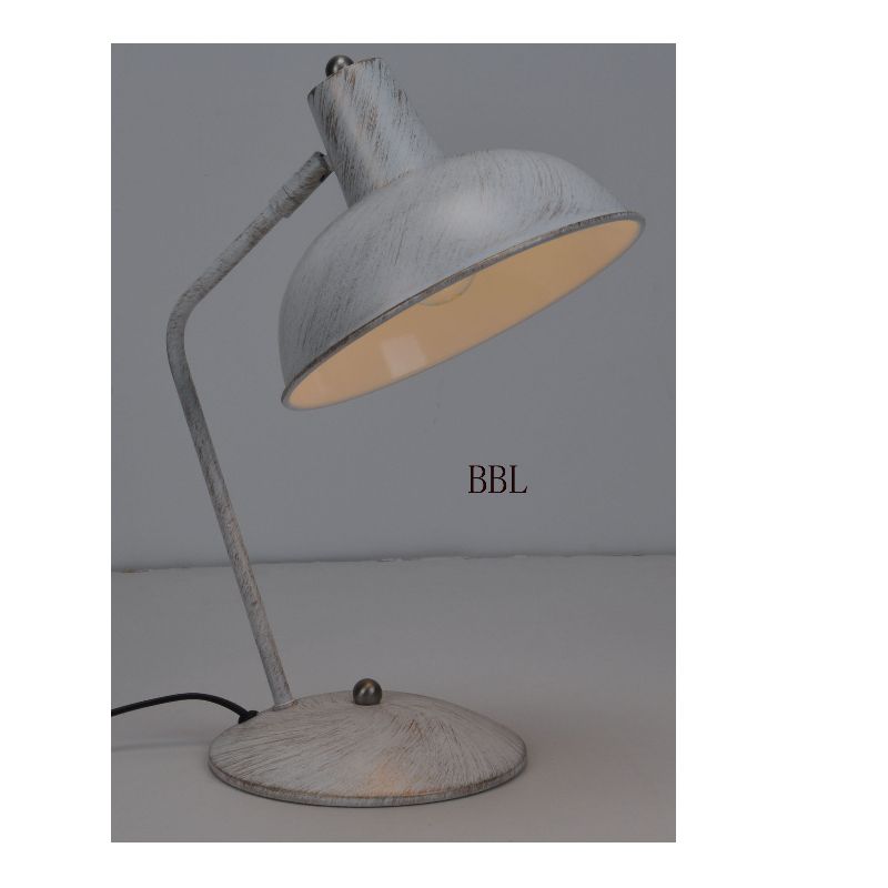 Lampa stołowa z metalową funkcją regulacji klosza i białym szczotkowanym złotem