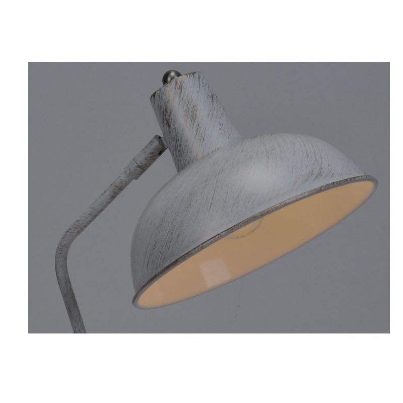 Lampa stołowa z metalową funkcją regulacji klosza i białym szczotkowanym złotem