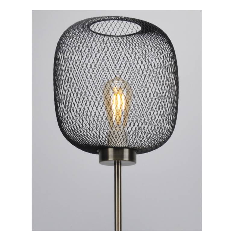 Nowoczesna lampa podłogowa z kloszem z siatki
