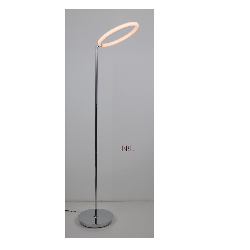 Lampa podłogowa LED z regulowanym pierścieniem akrylowym