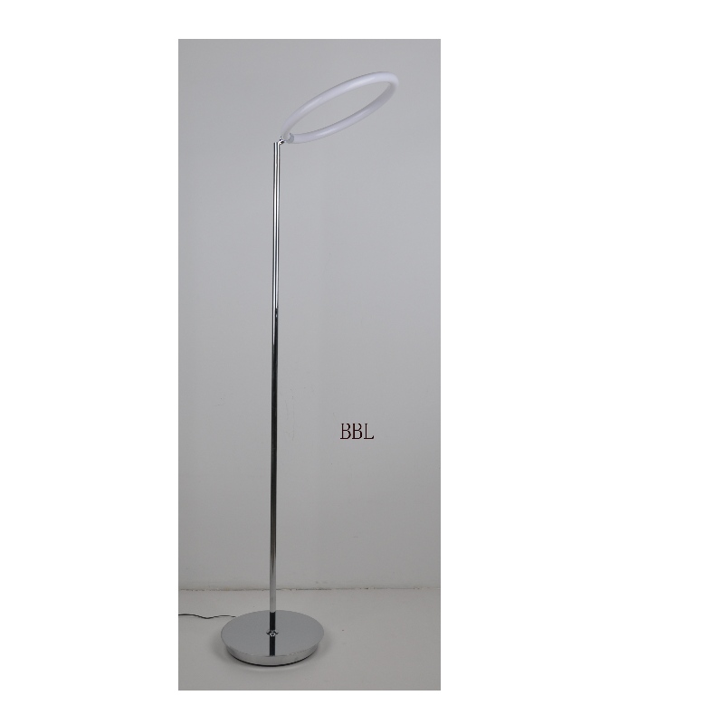 Lampa podłogowa LED z regulowanym pierścieniem akrylowym