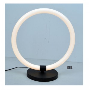 LED lampa stołowa z akrylowym pierścieniem okrągłym