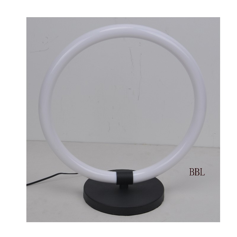 LED lampa stołowa z akrylowym pierścieniem okrągłym