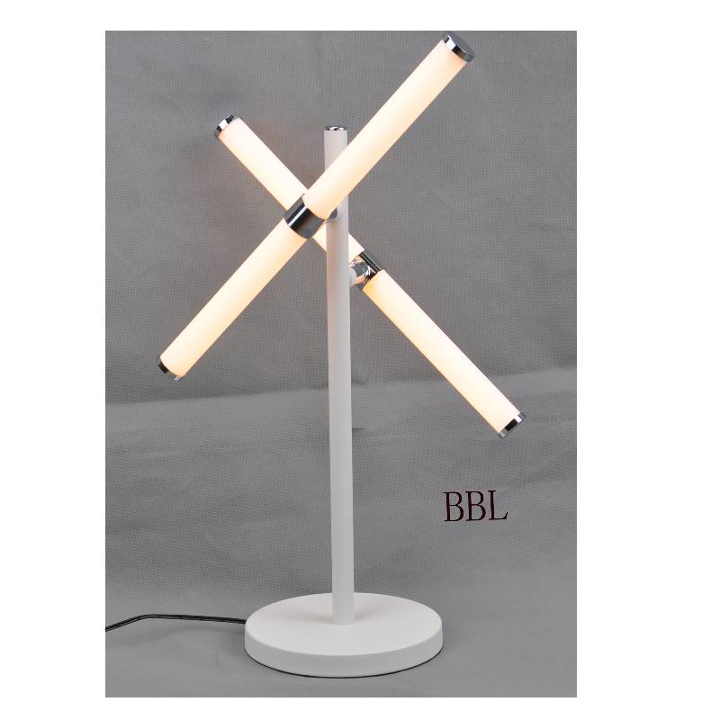 Lampa stołowa LED z 2-częściową obrotową rurką akrylową, bez cienia