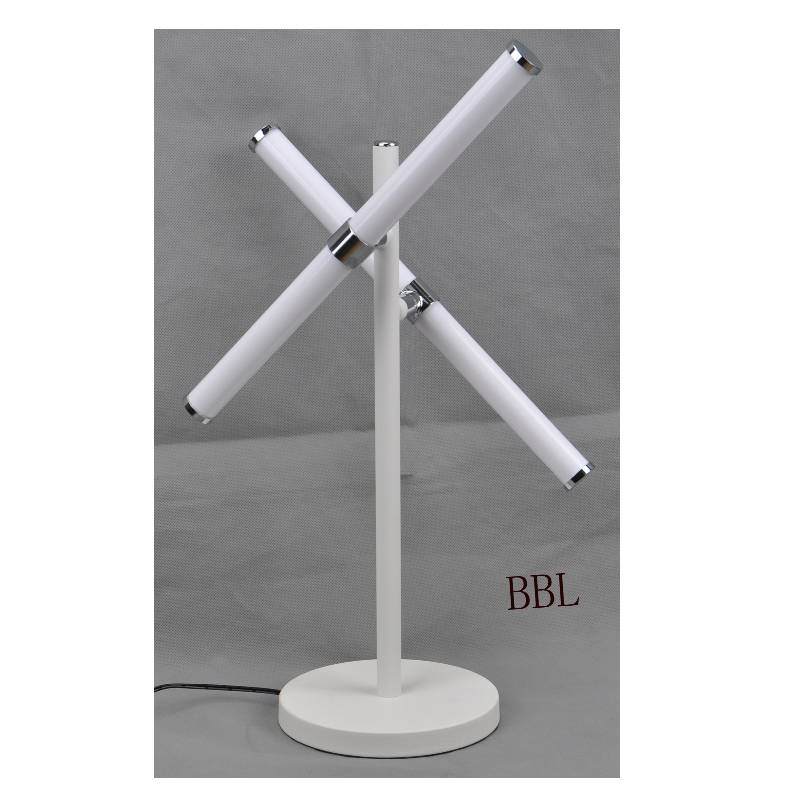 Lampa stołowa LED z 2-częściową obrotową rurką akrylową, bez cienia