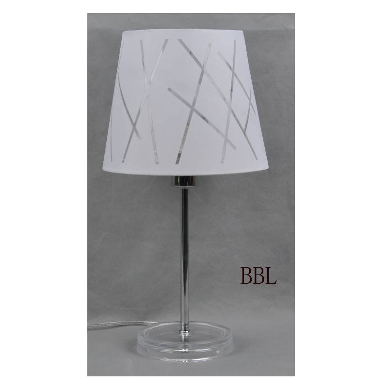 Lampa stołowa z abażurem z przezroczystej akrylowej podstawy