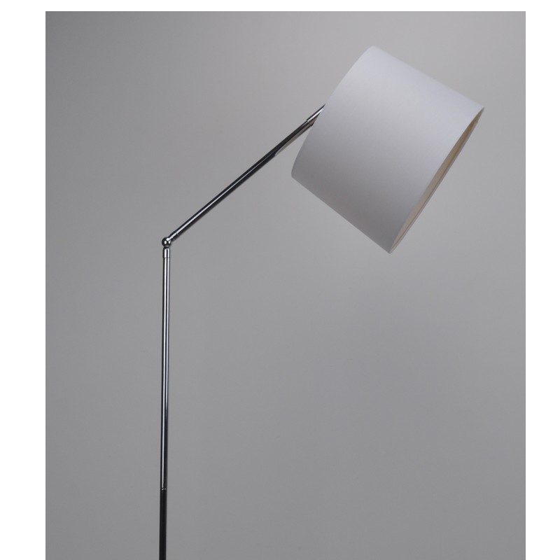 Lampa podłogowa z abażurem z tkaniny oraz funkcją podnoszenia i opuszczania
