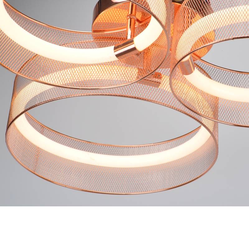 lampa sufitowa LED z metalowym odcieniem oczek i rurką akrylową